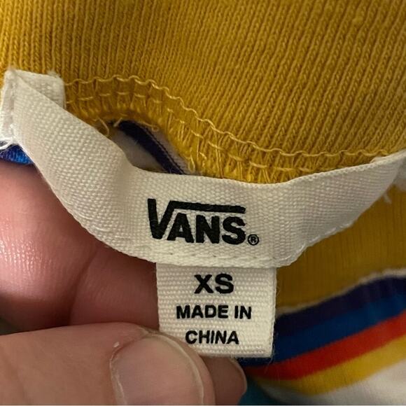 Women's Vans Rainbow Striped Crop Top - Picture 6 of 6